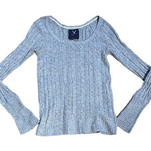 𝅺AMERICAN Eagle Heather Gray Knit Sweater Size M